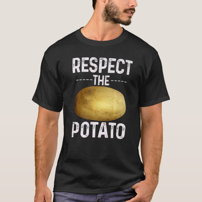 Respektera potatisen, den roterande potatisen, den t shirt (Framsida)