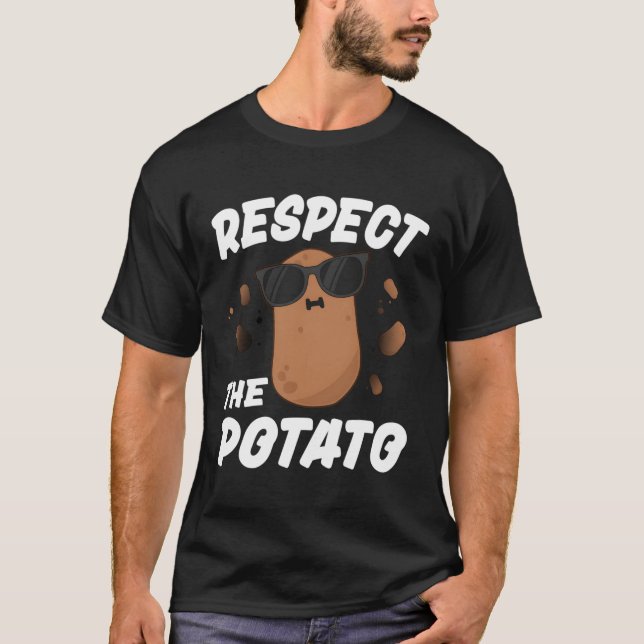 Respektera potatisen för grönsaker t shirt (Framsida)