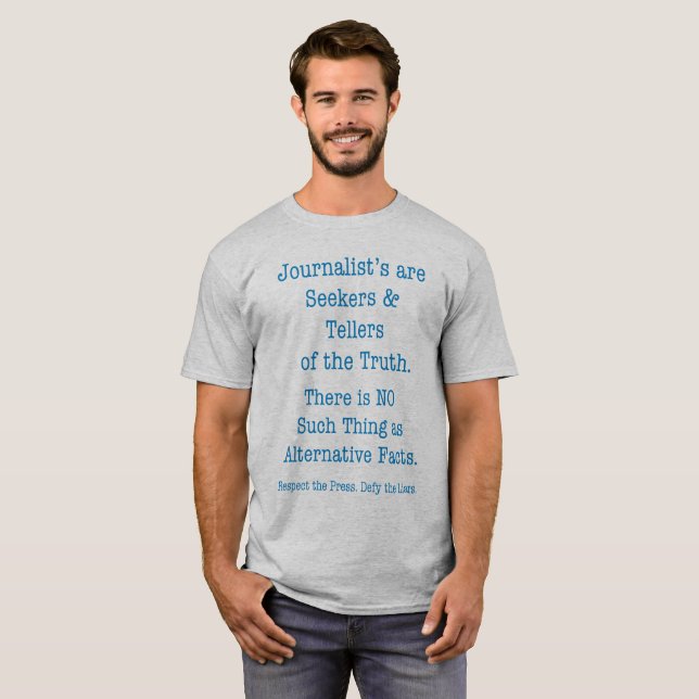 Respektera pressen t shirt (Hel framsida)