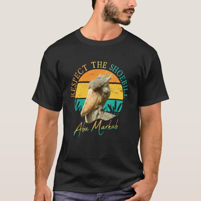 Respektera Shoebill Stork Art Abu Markub African T Shirt (Framsida)