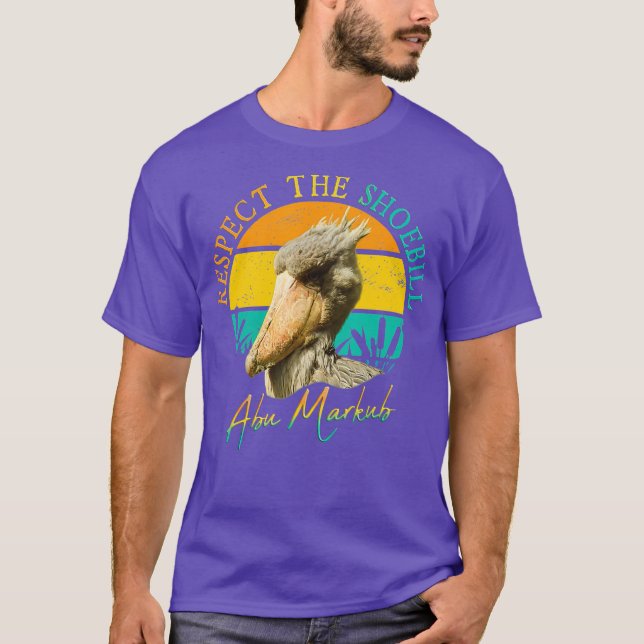 Respektera Shoebill Stork Art Abu Markub Bird T Shirt (Framsida)