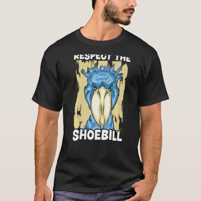 Respektera Shoebill Stork Bird Whisperer Whalehea T Shirt (Framsida)