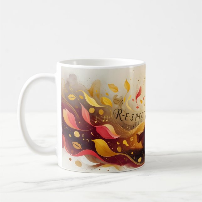 Respektera Själfullt Uppbyggande Guld Konstmugg Kaffemugg (Vänster)