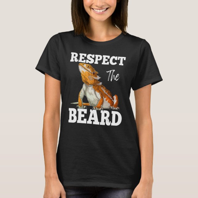Respektera skäggarnas utfällda dragagar Lizard Rep T Shirt (Framsida)