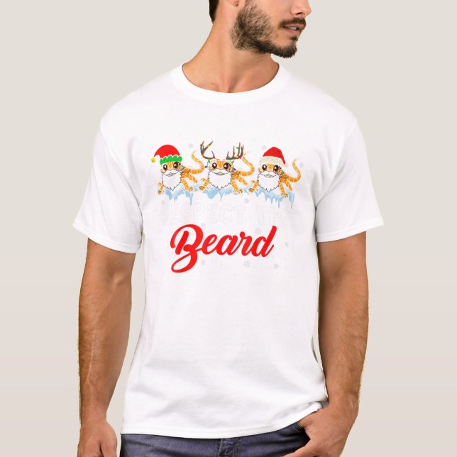 Respektera Skägget Jul T Shirt (Framsida)