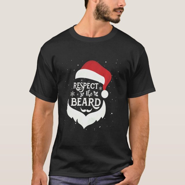 Respektera skägget Jultomten julfamiljen Paj T Shirt (Framsida)