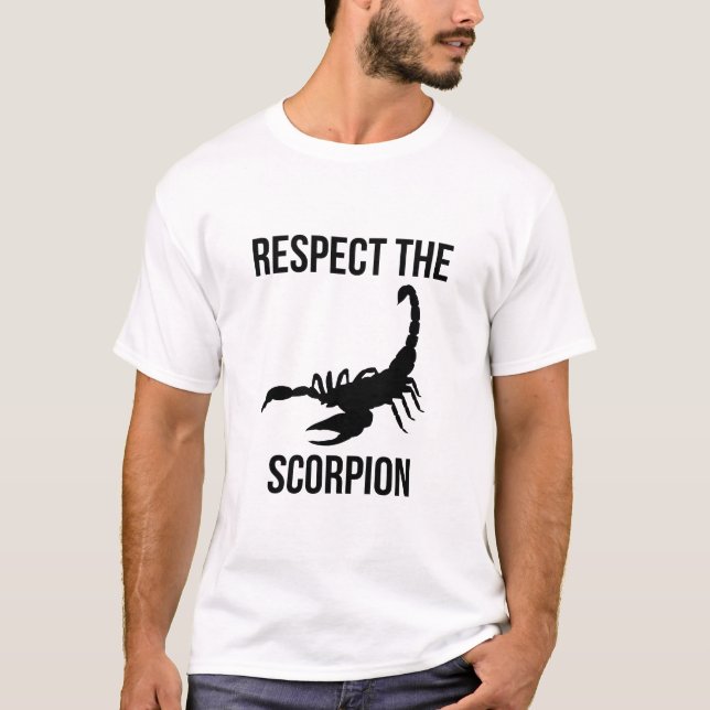 Respektera skorpionen t shirt (Framsida)