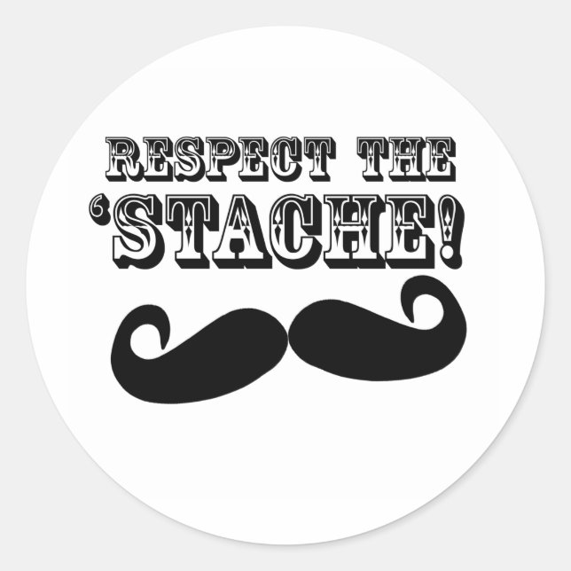 Respektera Stache Runt Klistermärke (Framsida)