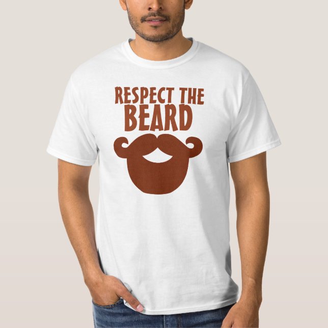 RESPEKTERA T-shirts MED BEARD Funny Manar (Framsida)