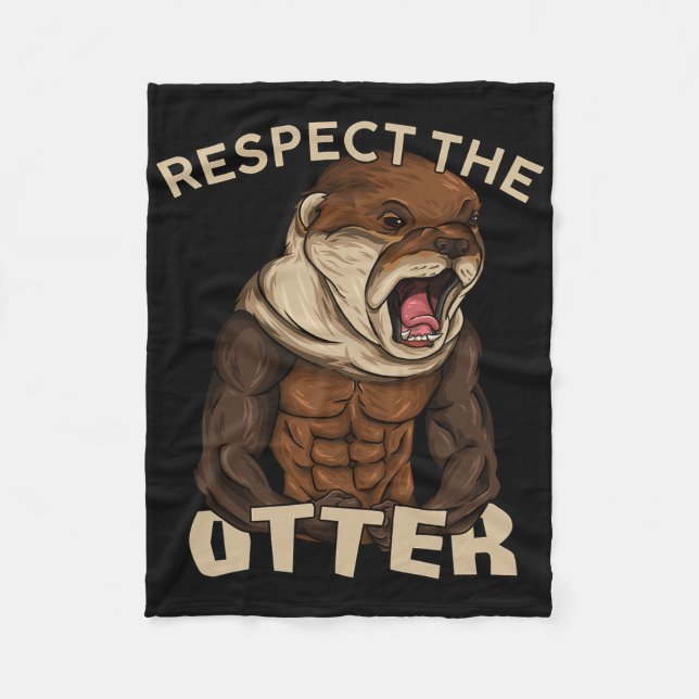 Respektera Uttern - Kroppsbyggare för Muskelstyrka Fleecefilt (Framsidan)