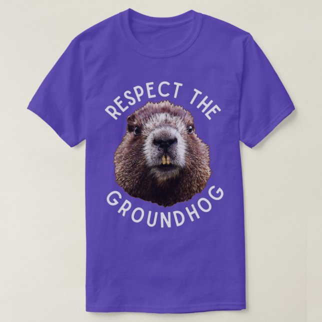 Respekterar Groundhog Day Photo Wood Rodent Funny T Shirt (Design framsida)