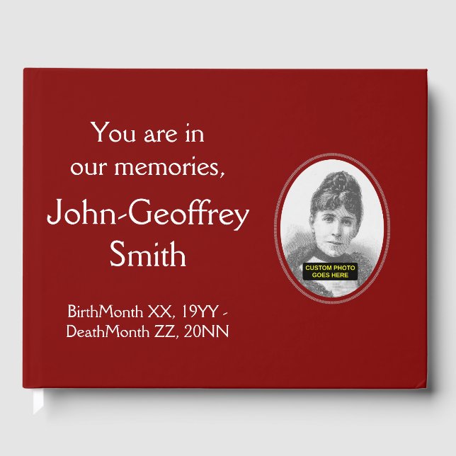 Respekterbar och grundläggande begravnings-/minnes gästböcker (Framsida)