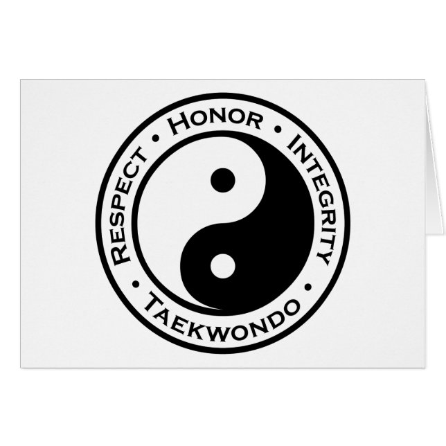 Respekthederfullständighet Taekwondo Hälsningskort (Framsidan Horizontal)