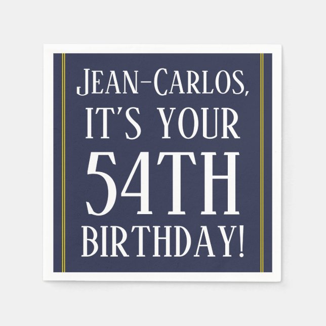 Respektive 54:e födelsedag Pappra blöjor Pappersservett (Framsidan)