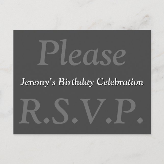 Respektive Elegant: "Var god R.S.V.P." vykort (Framsida)