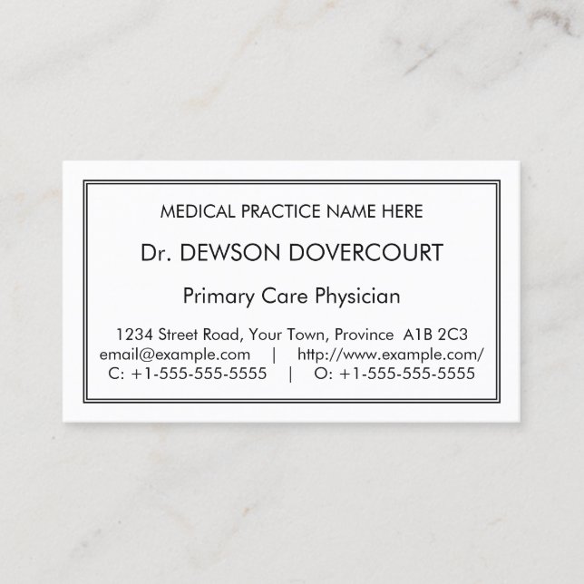 Respektive, ödmjukt Affärskort Visitkort (Framsida)