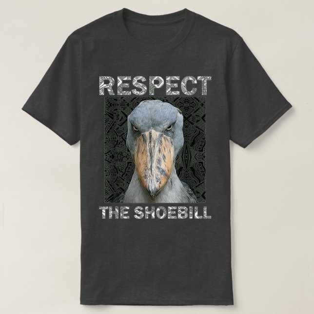 RespektShoebillAfricanBirdAztecMayanBirdLover T Shirt (Design framsida)