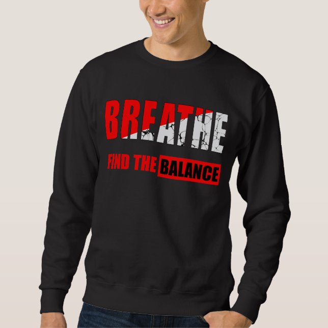 Respira y encuentra el equilibrio Camiseta Lång Ärmad Tröja (Framsida)