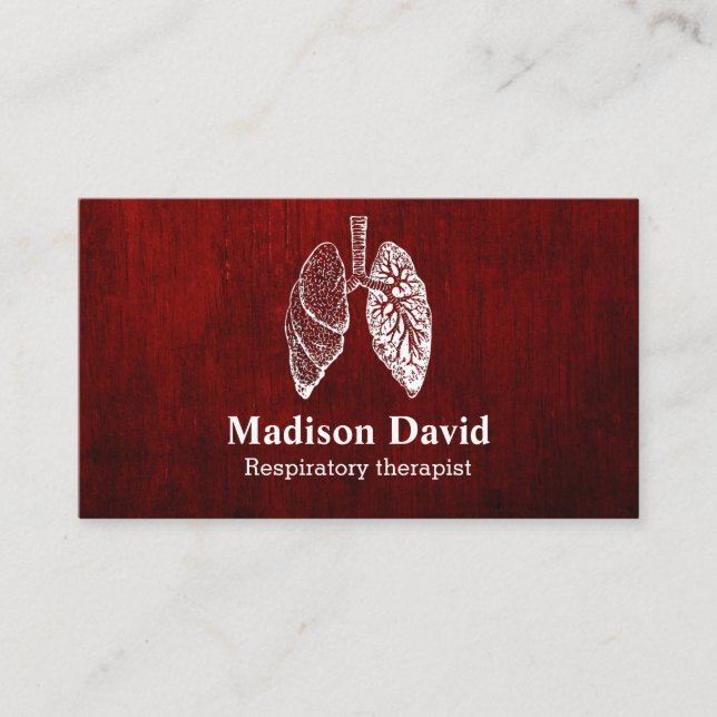 Respiratorisk terapeut, pulmonolog Red Visitkort (Framsida)