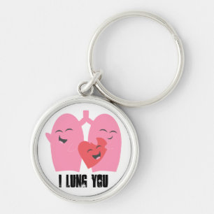 Respiratorisk terapi mig Lung dig! Lungs Keychain Rund Silverfärgad Nyckelring