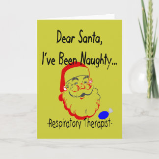 Respiratoriska "kära Santa" för terapeut T-tröja & Helgkort