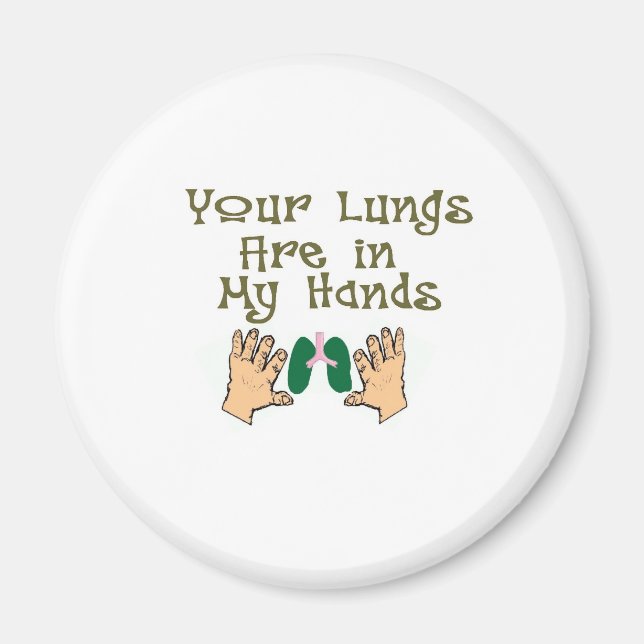 Respiratoriska terapigåvor "Lungs in my händer" Magnet (Framsidan)