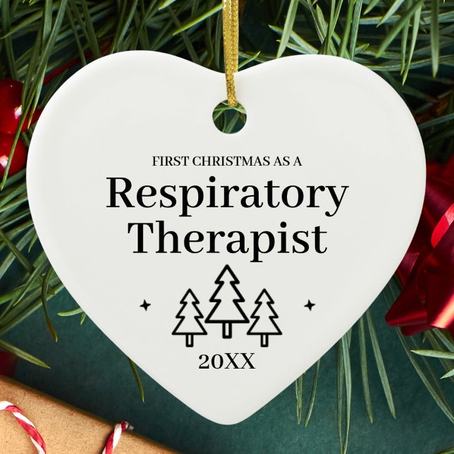 Respiratorterapi Ny jultomte Julgransprydnad Keramik (Respiratory Therapist New Job Christmas Ceramic Ornament
)