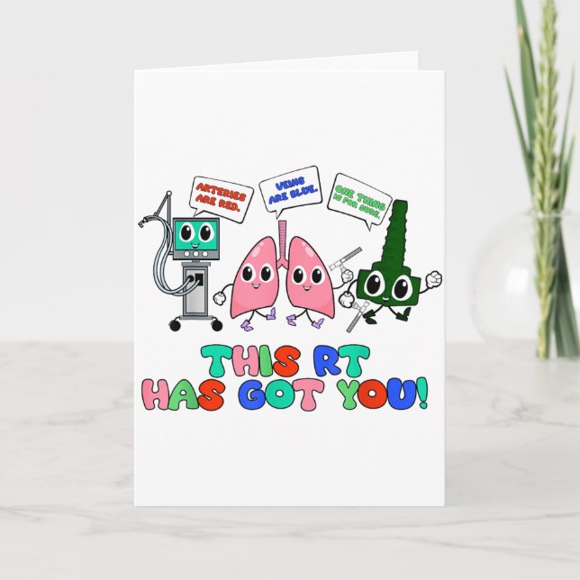 Respiratory terapeut Alla hjärtans dag design lung Kort (Framsida)