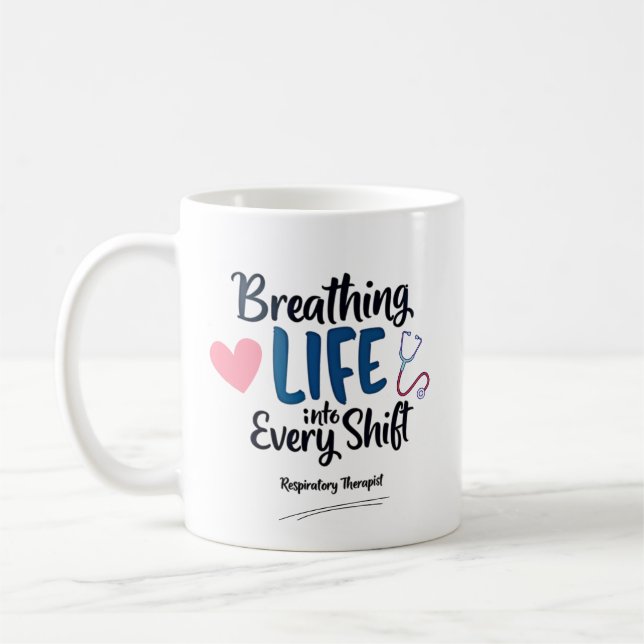 Respiratory Therapist – Breathing Life Quote Kaffemugg (Vänster)