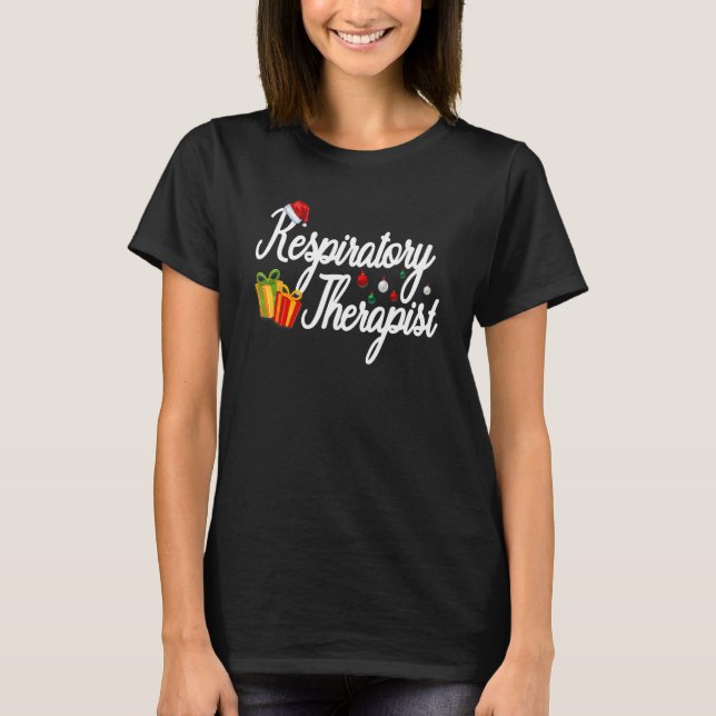 Respiratory Therapist Funny Christmas Santa Hat Xm T Shirt (Framsida)