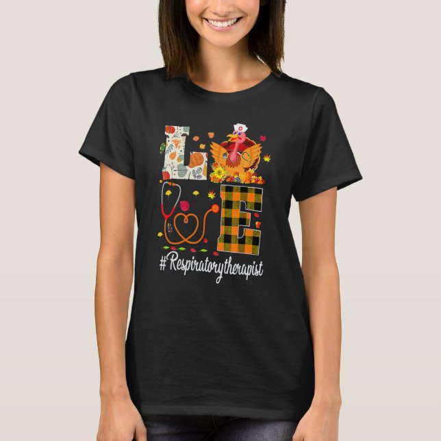 Respiratory Therapist Love Thanksgiving Leopard  T T Shirt (Framsida)