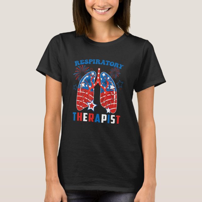 Respiratory Therapist RT 4th Of July For Women Ste T Shirt (Framsida)