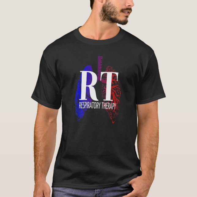 Respiratory Therapy - RT - RRT - CRT - Lung Design T Shirt (Framsida)