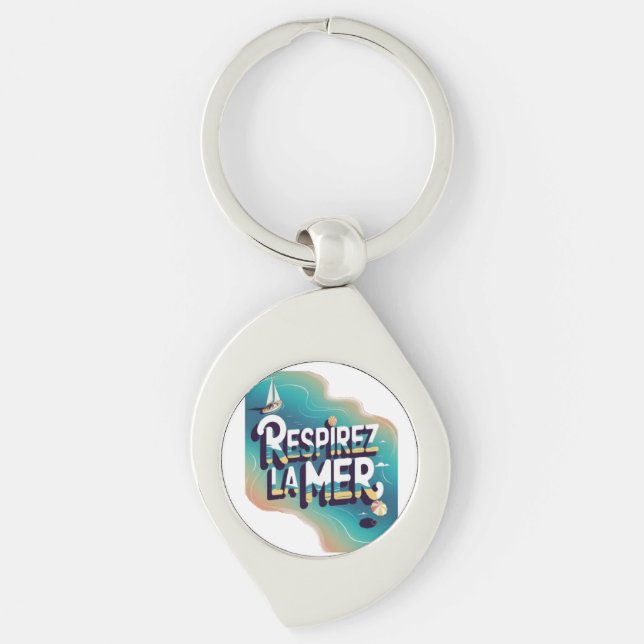Respirey la mer swirl silverfärgad nyckelring (Framsidan)