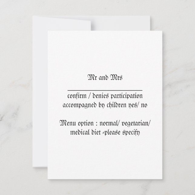 responskort amaryllis bröllop Red OSA Kort (Baksida)