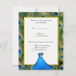 Responskort för Peacock Bröllop OSA Kort