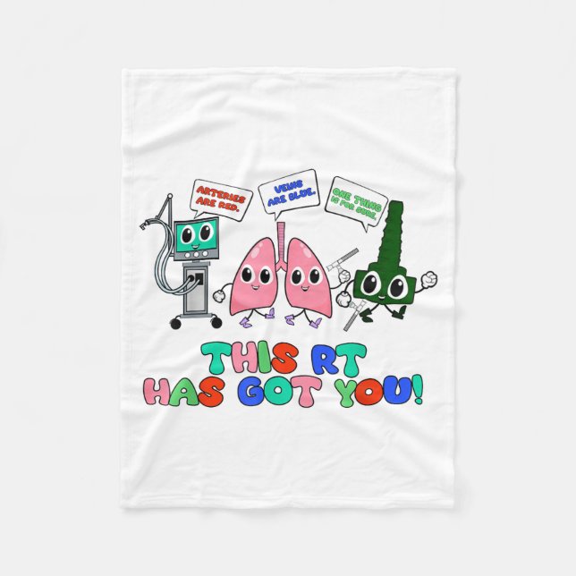 Resratory Therast Valentine’s Day Design Lung Squa Fleecefilt (Framsidan)