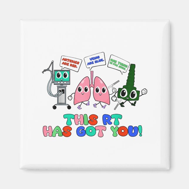 Resratory Therast Valentine’s Day Design Lung Squa Magnet (Framsidan)