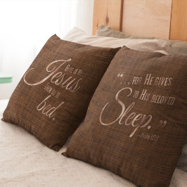 REST I JESUS Faith Quote Two-Sided Brown Kudde