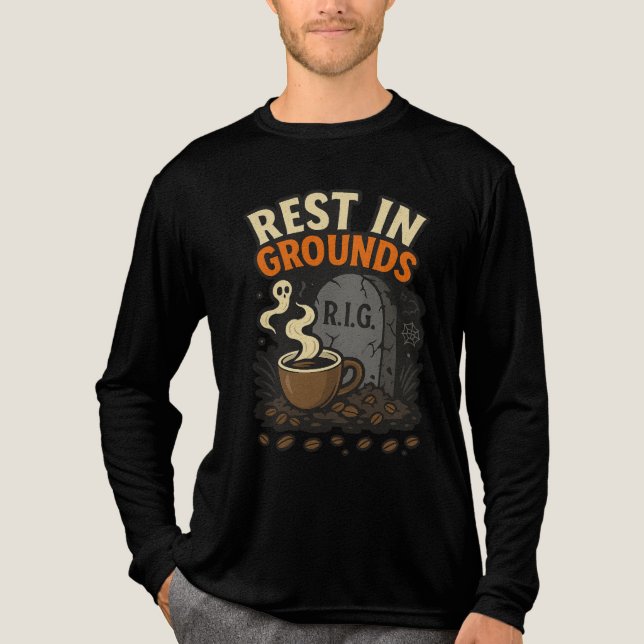 Rest In Grounds Spooky Coffee Lover Halloween T Shirt (Framsida)