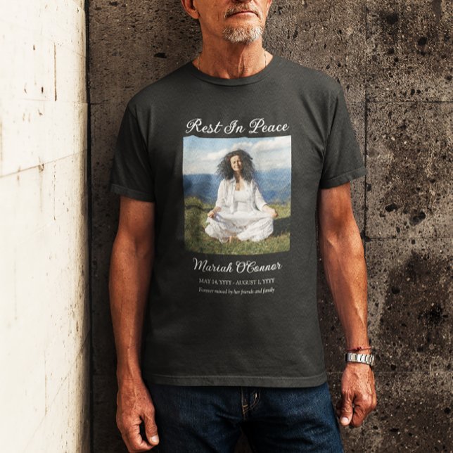 Rest in Peace Elegant Memorial Photo T Shirt (Skapare uppladdad)