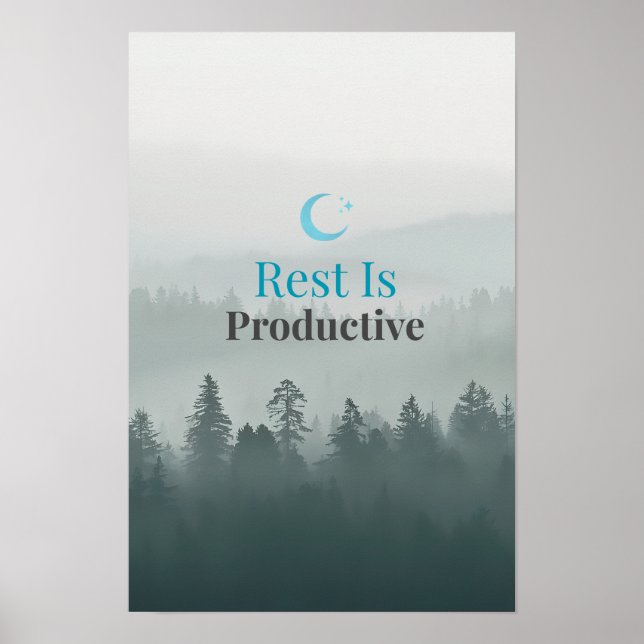 Rest Is Productive – Minimal Motivational Poster (Framsidan)