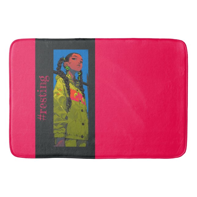 #rest Vibes, Fuchsia Badrumsmatta (Framsidan)