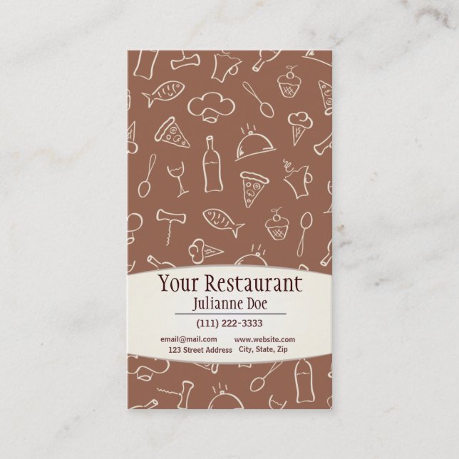 Restaurang-Affärskort Visitkort (Framsida)