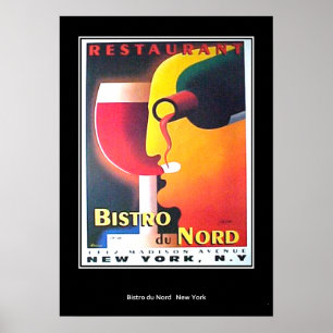 Restaurang Bistro Du Nord New York art décoaffisch Poster