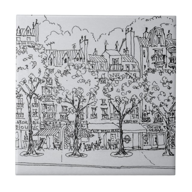 Restaurang Boulevard Montparnasse| Paris, Frankrik Kakelplatta (Framsidan)