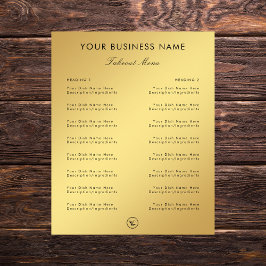 Restaurang Cafe Take Away Meny & Logo i guldgradie