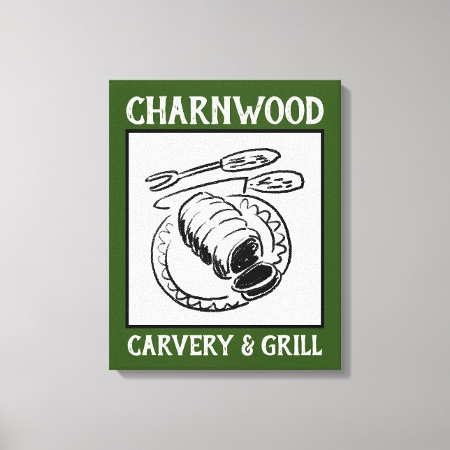 Restaurang eller carvery Sign Board. Canvastryck (Framsida)