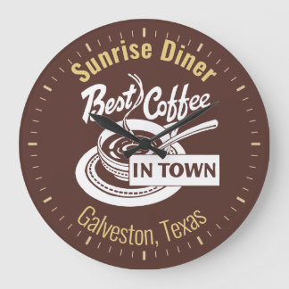 Restaurang för soluppgång stor klocka