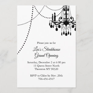 Restaurang Grand Open med Chandelier Inbjudningar